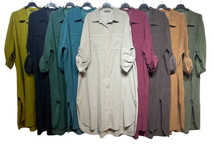 53302 LÅNG SKJORTA I VELOUR: Beige