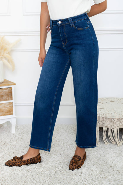 Jeans ballongmodell Barrel, mörkblå: Blå / XS/34