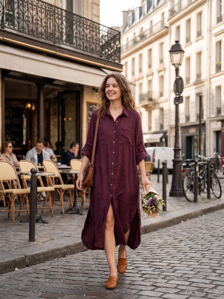 53302 LÅNG SKJORTA I VELOUR: CHOCO