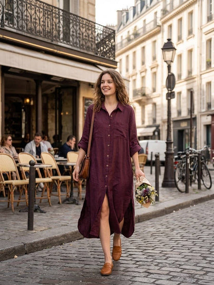 53302 LÅNG SKJORTA I VELOUR: CHOCO