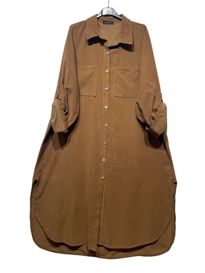 53302 LÅNG SKJORTA I VELOUR: Beige