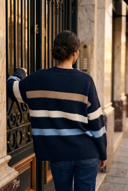 Randig damtröja i oversize-passform